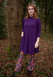 Nell Purple Turtle Neck Long Line Tunic
