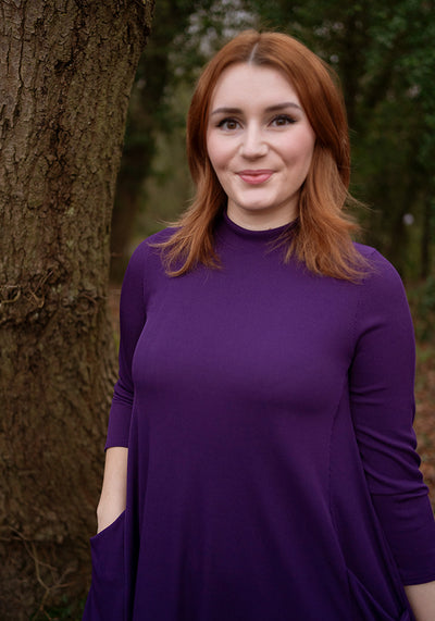Nell Purple Turtle Neck Long Line Tunic