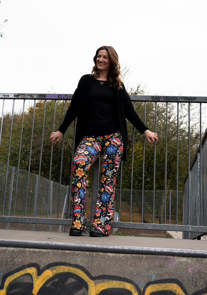 Tina Tattoo Print Full Leg Flare Leggings