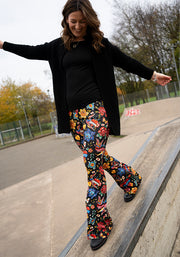 Tina Tattoo Print Full Leg Flare Leggings