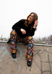 Tina Tattoo Print Full Leg Flare Leggings