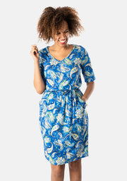 Tinsley Blue Paisley Print Blouson Dress