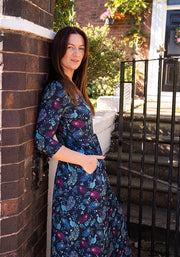 Tori Peacock Print Viscose Midaxi Dress