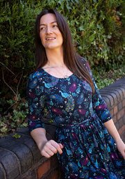 Tori Peacock Print Viscose Midaxi Dress