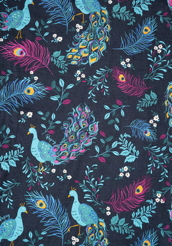 Second angle of Tori Peacock Print Viscose Midaxi Dress
