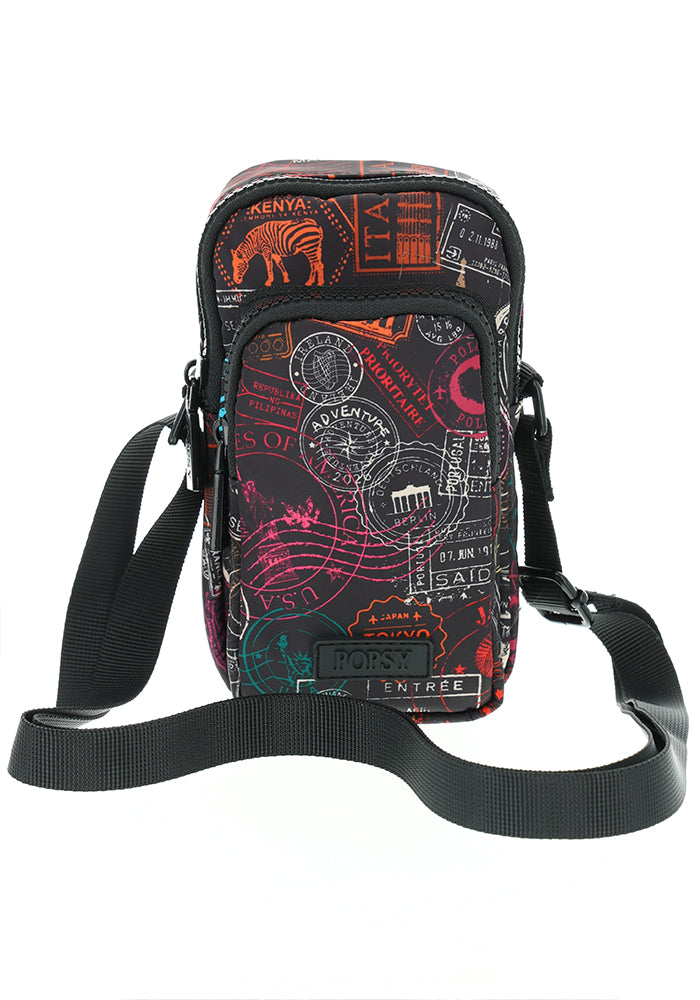 Travel Stamps Print Phone Pocket Bag