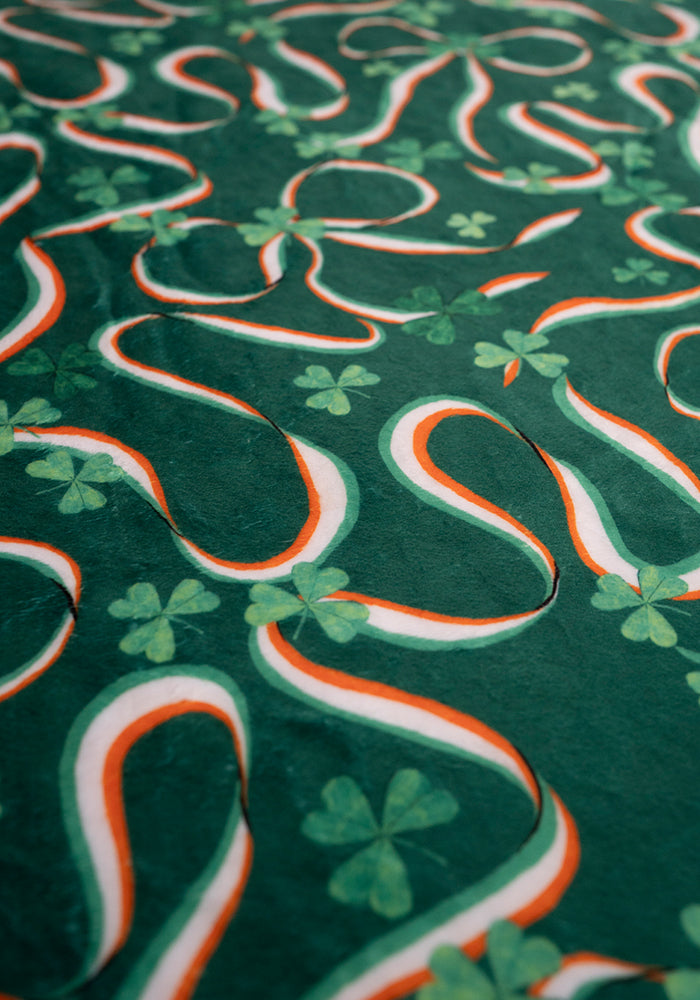 Sixth angle of Tricolour Ireland Print Plush Throw Blanket (Pop-Under)