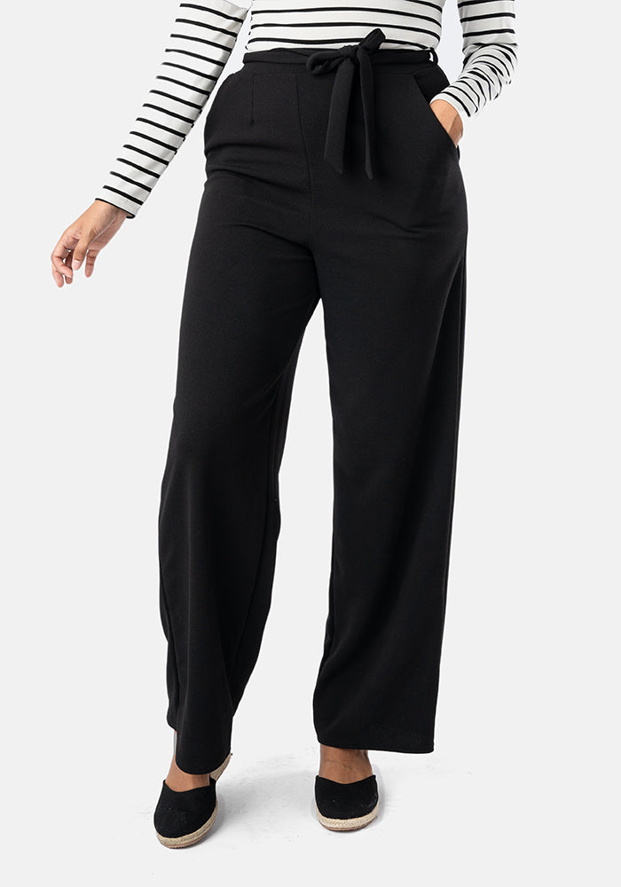 Front view of Trisha Black Popsy Trousers