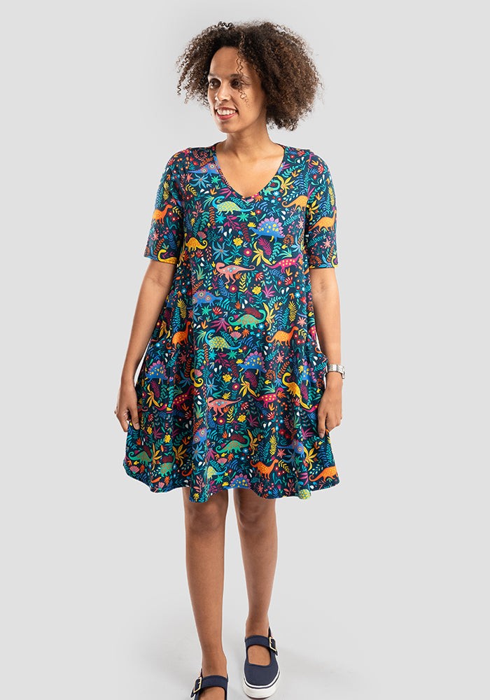 Trix Dinosaur Print Cotton Tunic