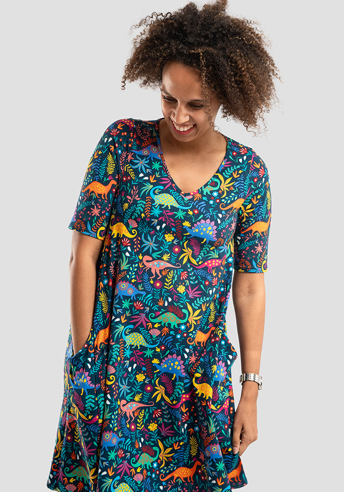 Trix Dinosaur Print Cotton Tunic
