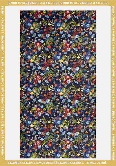 Tropical Coral Print Jumbo Bath Sheet