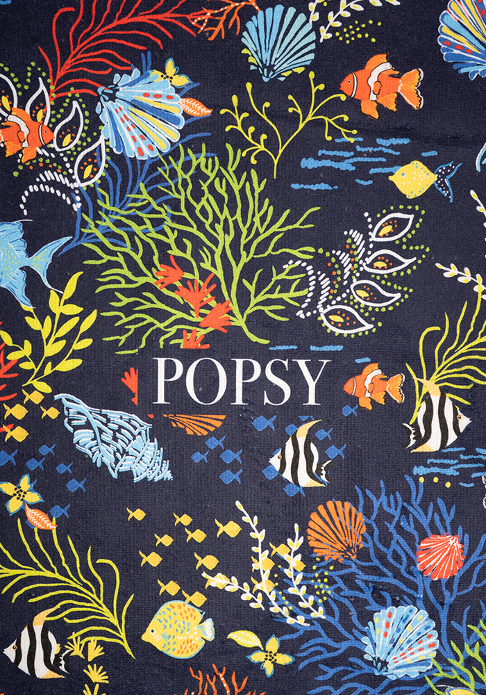Large Tropical Coral Print Towel