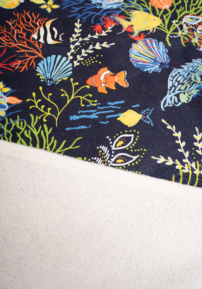 Third angle of Tropical Coral Print Large Towel