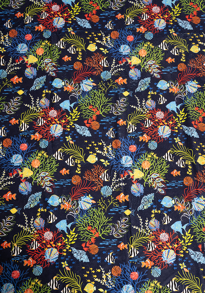 Tropical Coral Print Jumbo Bath Sheet