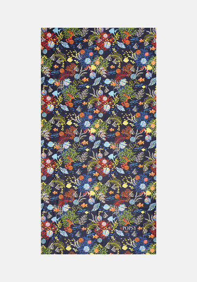 Large Tropical Coral Print Towel