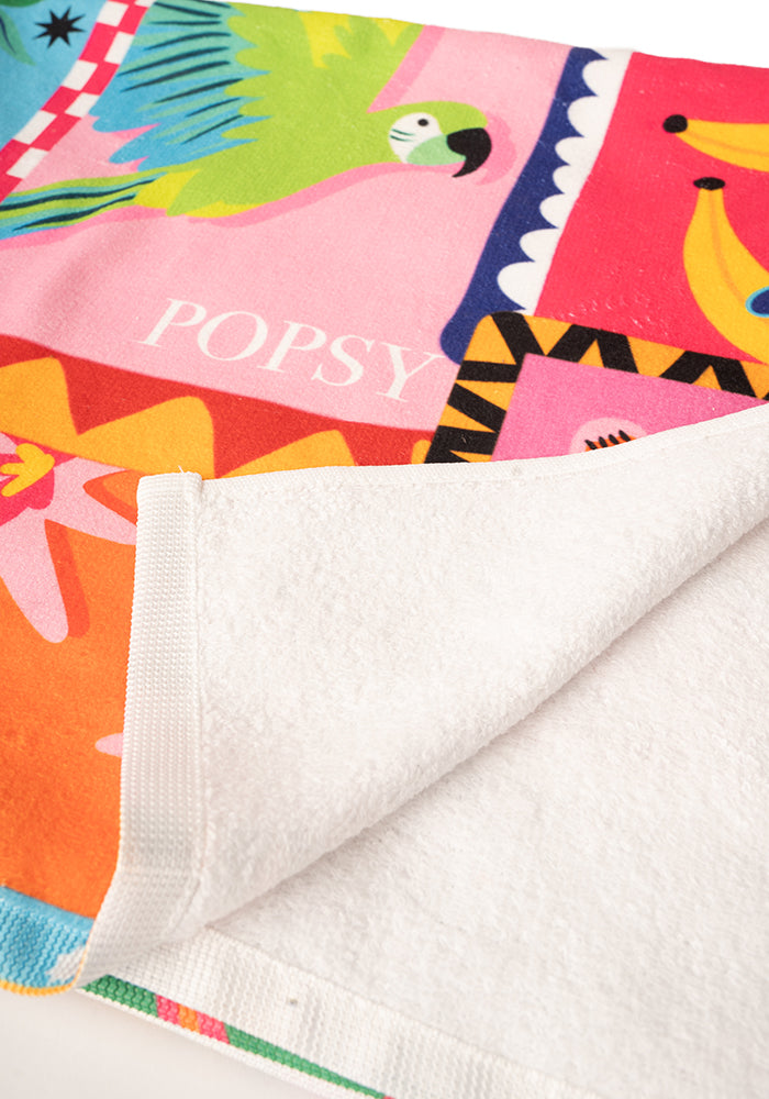 Tropical Patchwork Print Towel