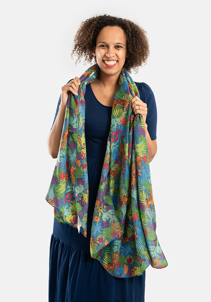 Summer Animals Print Scarf