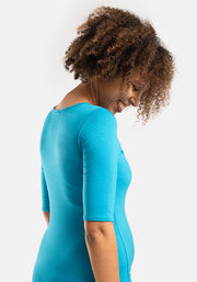 Turquoise 1/2 Sleeve Round Neck Top