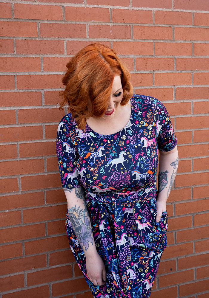 Lorie Bright Unicorn Print Dress