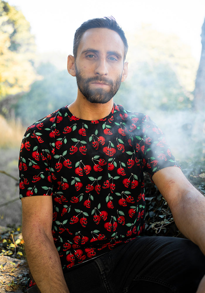 Morella Skull Cherries Print Cotton T-Shirt