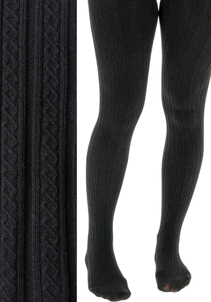 Black Cable Knit Tights