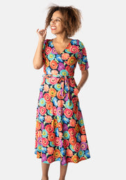 Ursula Flower Print Midi Dress