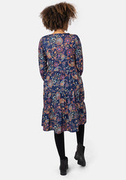 Vaughn Spiced Paisley Print Tiered Hem Dress