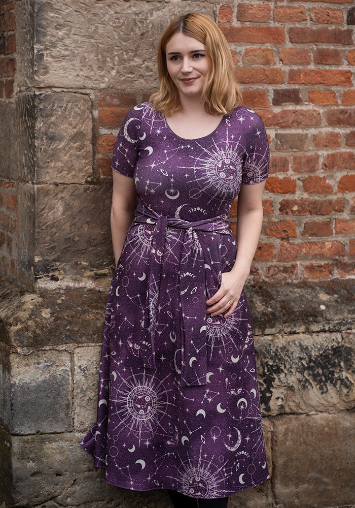 Vanya Celestial Print Midi Dress
