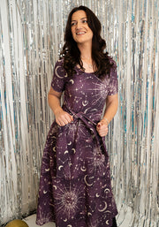 Vanya Celestial Print Midi Dress