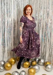 Vanya Celestial Print Midi Dress