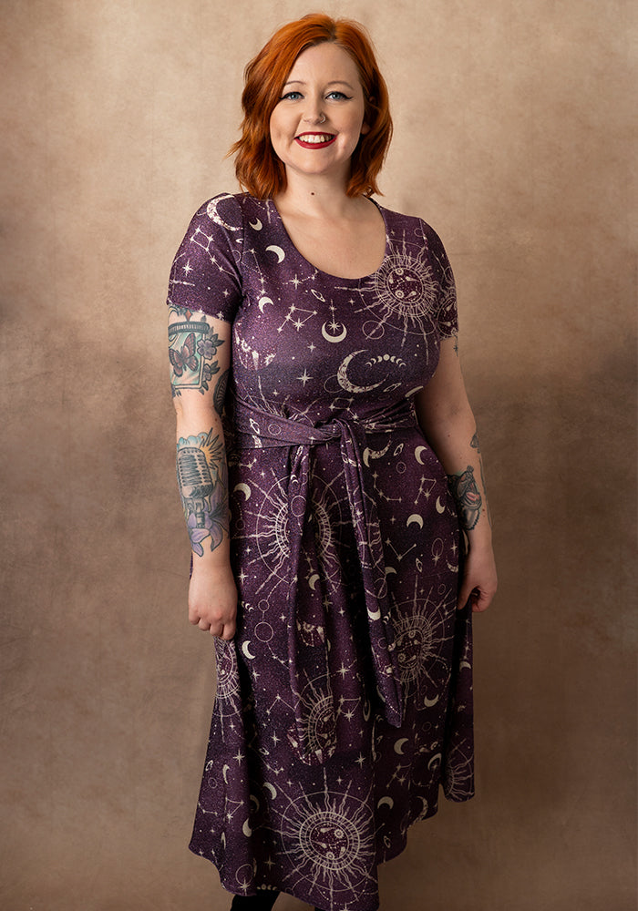 Vanya Celestial Print Midi Dress