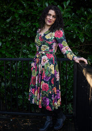 Verlina Vintage Floral Print Swing Dress