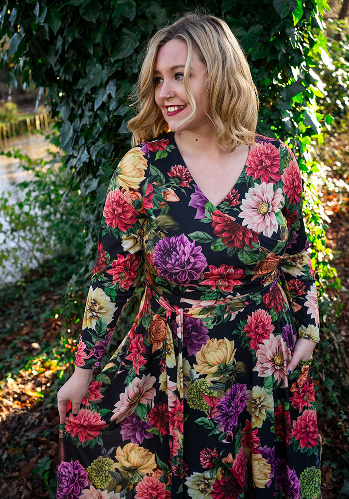 Verlina Vintage Floral Print Swing Dress