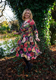Verlina Vintage Floral Print Swing Dress