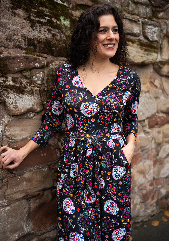 Ninth angle of Veya Skull Print Midi Dress