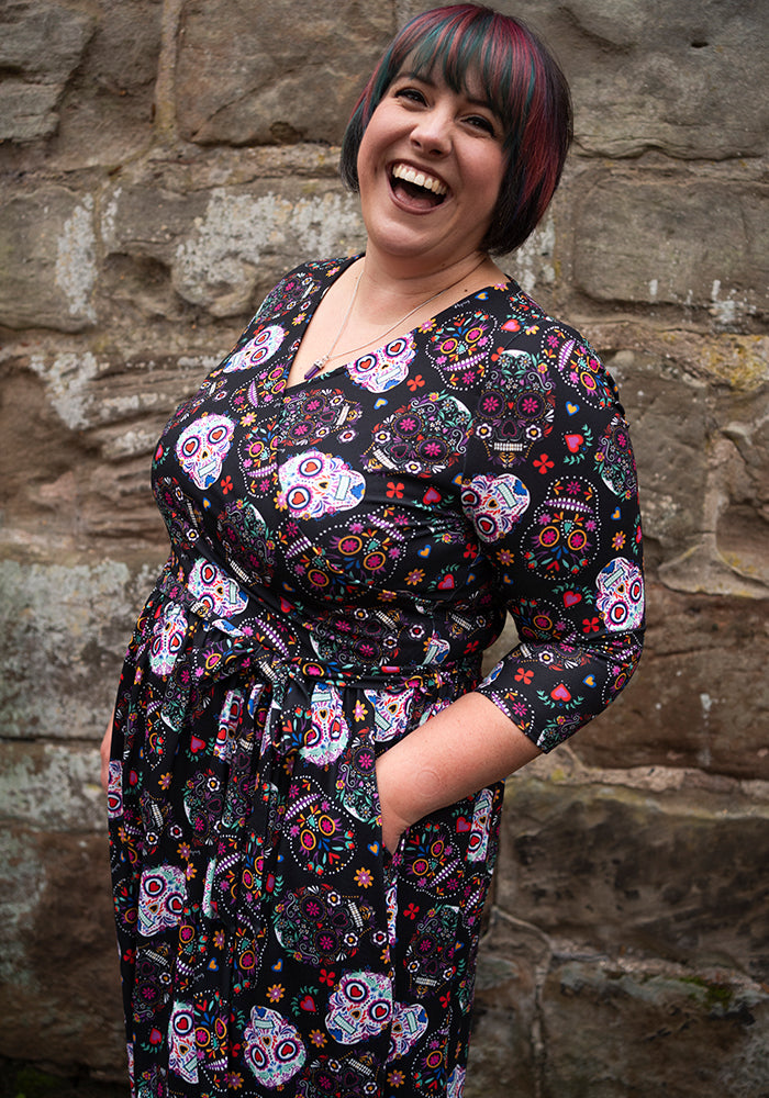 Eighth angle of Veya Skull Print Midi Dress