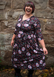 Veya Skull Print Midi Dress