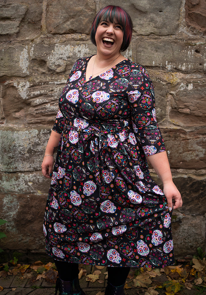 Veya Skull Print Midi Dress