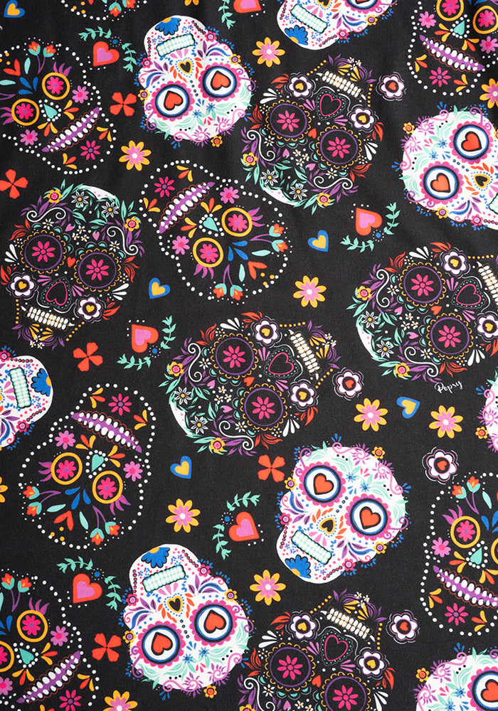 Second angle of Veya Skull Print Midi Dress