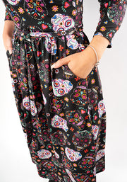 Veya Skull Print Midi Dress