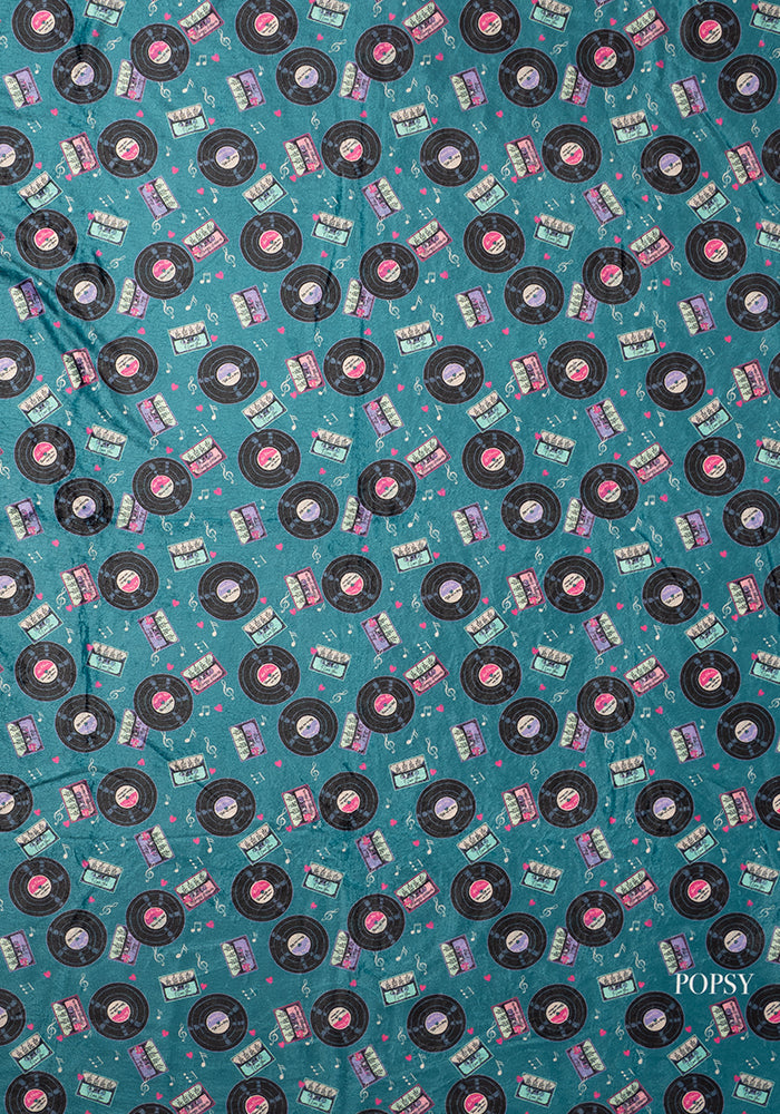 Fourth angle of Pop-under Mixtapes Print Plush Blanket