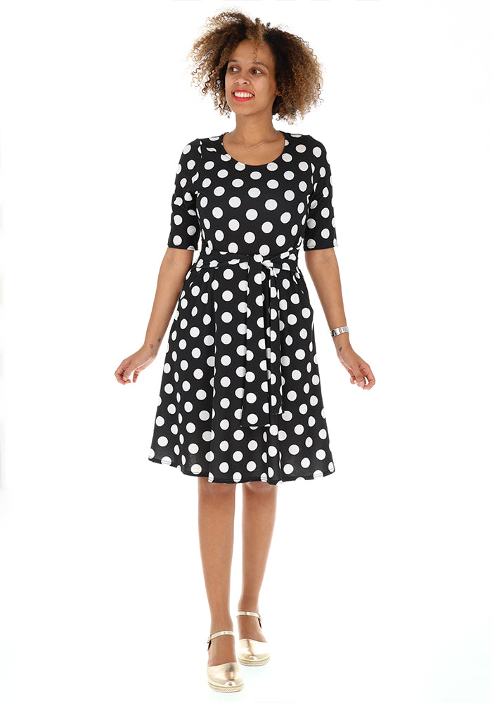 Third angle of Violeta Mono Large Spot Print Jersey Dress