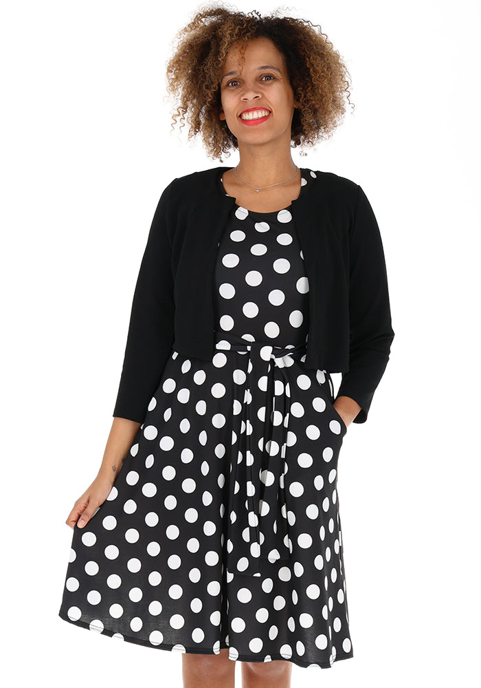 Fourth angle of Violeta Mono Large Spot Print Jersey Dress
