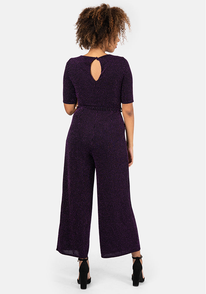 Violette Black & Purple Culotte Leg Jumpsuit