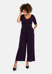 Violette Black & Purple Culotte Leg Jumpsuit
