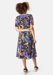 Vivienne Abstract Butterfly Print Midi Dress