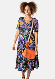 Vivienne Abstract Butterfly Print Midi Dress