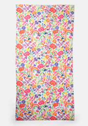 Large White Rainbow Floral Print Towel