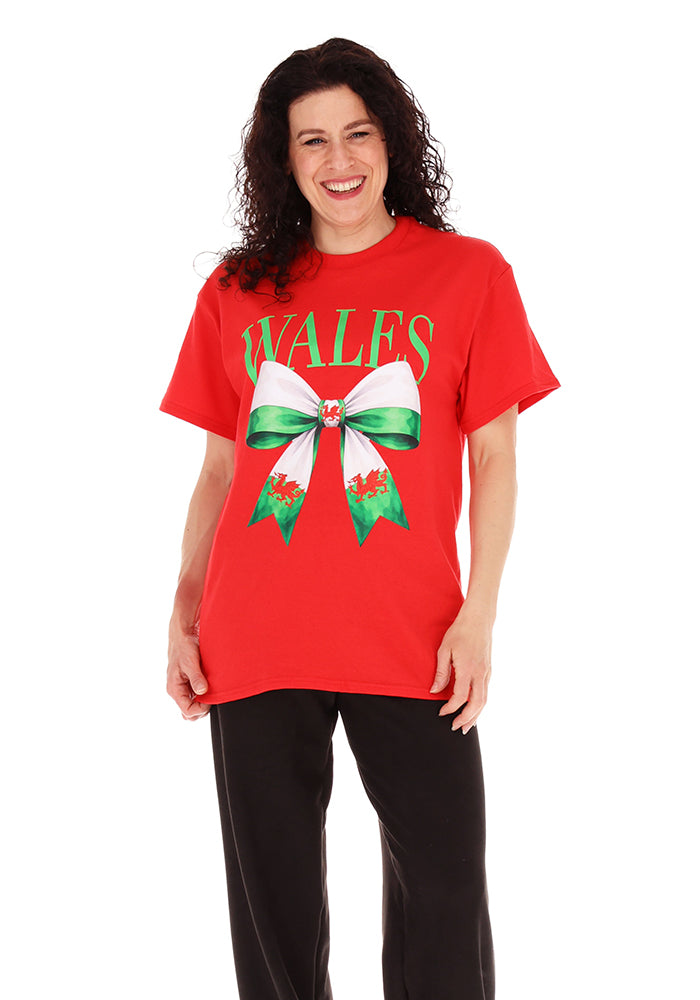 Sixth angle of Red Wales Graphic T-Shirt, bold red t-shirt Wales graphic from Popsy Clothing.