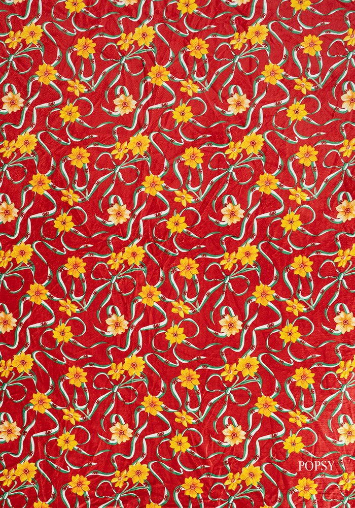 Second angle of Wales Red Print Plush Throw Blanket (Pop-Under)